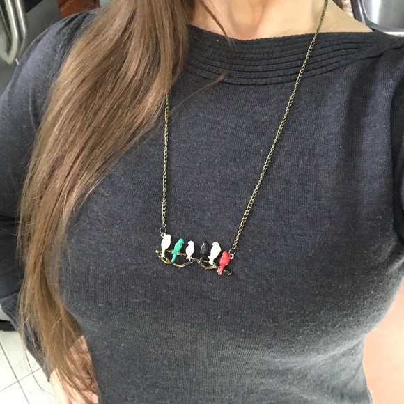 NEW💙💎BIRDS ON BRANCH NECKLACE💎💙BEAUTIFUL COLOR - Picture 8 of 8